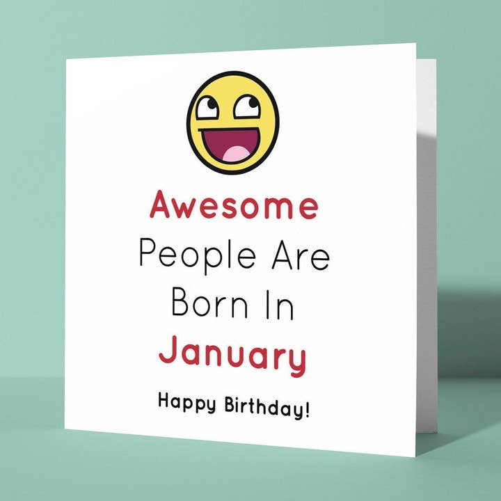 Awesome People Are Born In - Birthday Card for wholesale by Peacock Printing