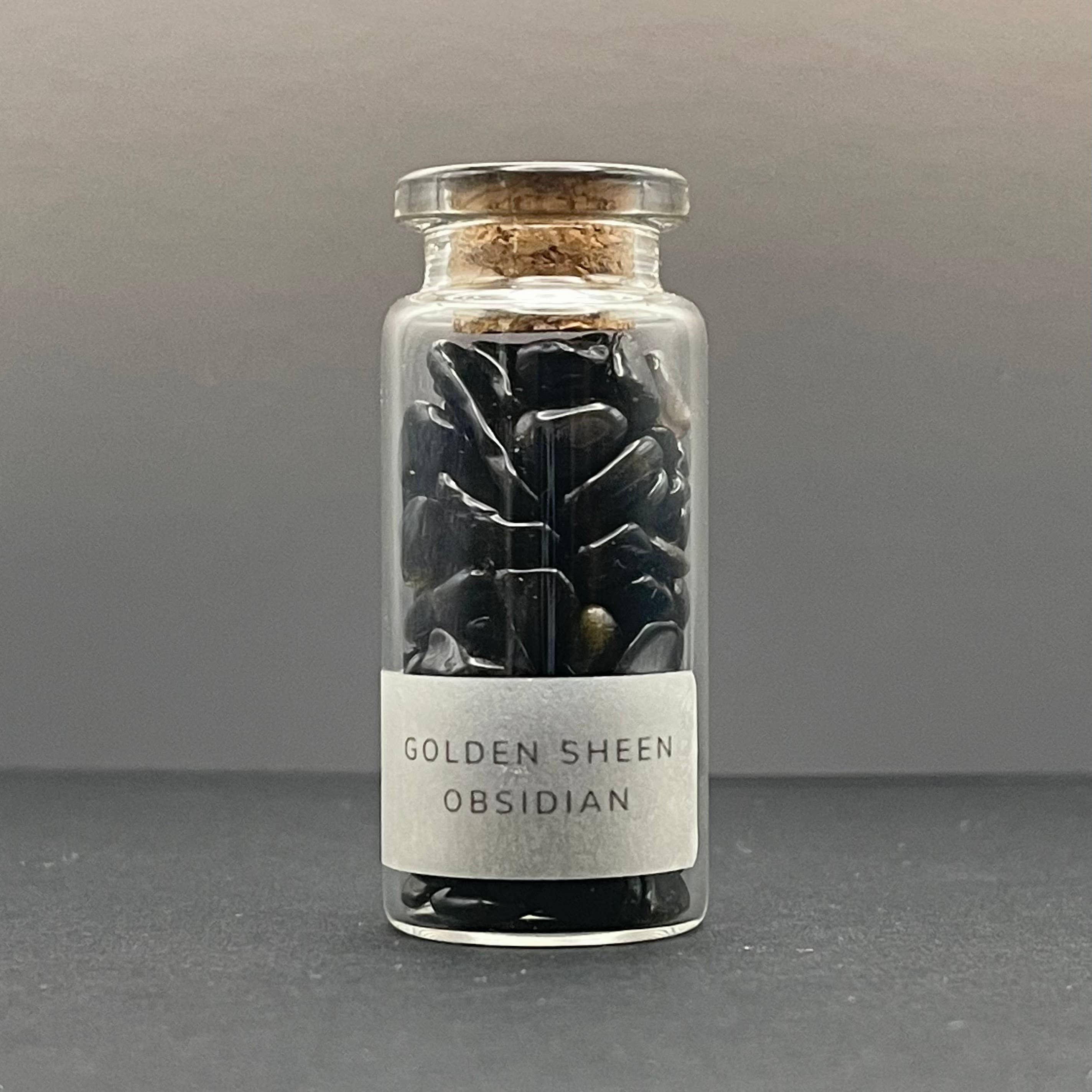 Midwest Apothecary - Wholesale Spiritual Stone/Crystal - Release | Golden Sheen Obsidian Crystal Chips 10ml Vial3