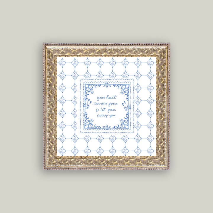 Petal Lane Home - Wholesale Wall Art Set - Your Heart Carries Grace Framed Antique Art
