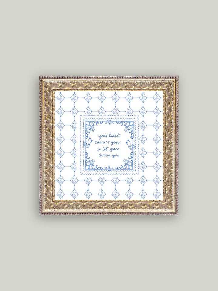 Dein Herz trägt anmutig gerahmte antike Kunst für den Großhandel von Petal Lane Home