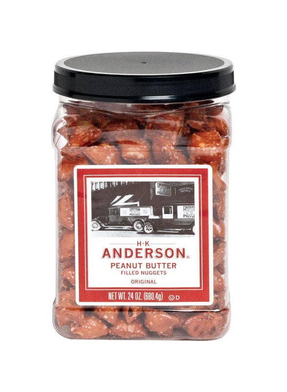 Everyday Supply Co - Wholesale Pretzels - HK Anderson Peanut Butter Pretzels 24oz Jar - Case of 8