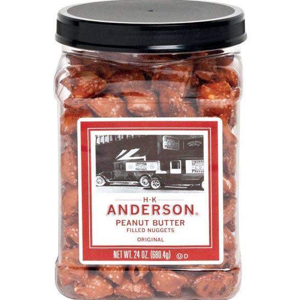 Everyday Supply Co - Wholesale Pretzels - HK Anderson Peanut Butter Pretzels 24oz Jar - Case of 80