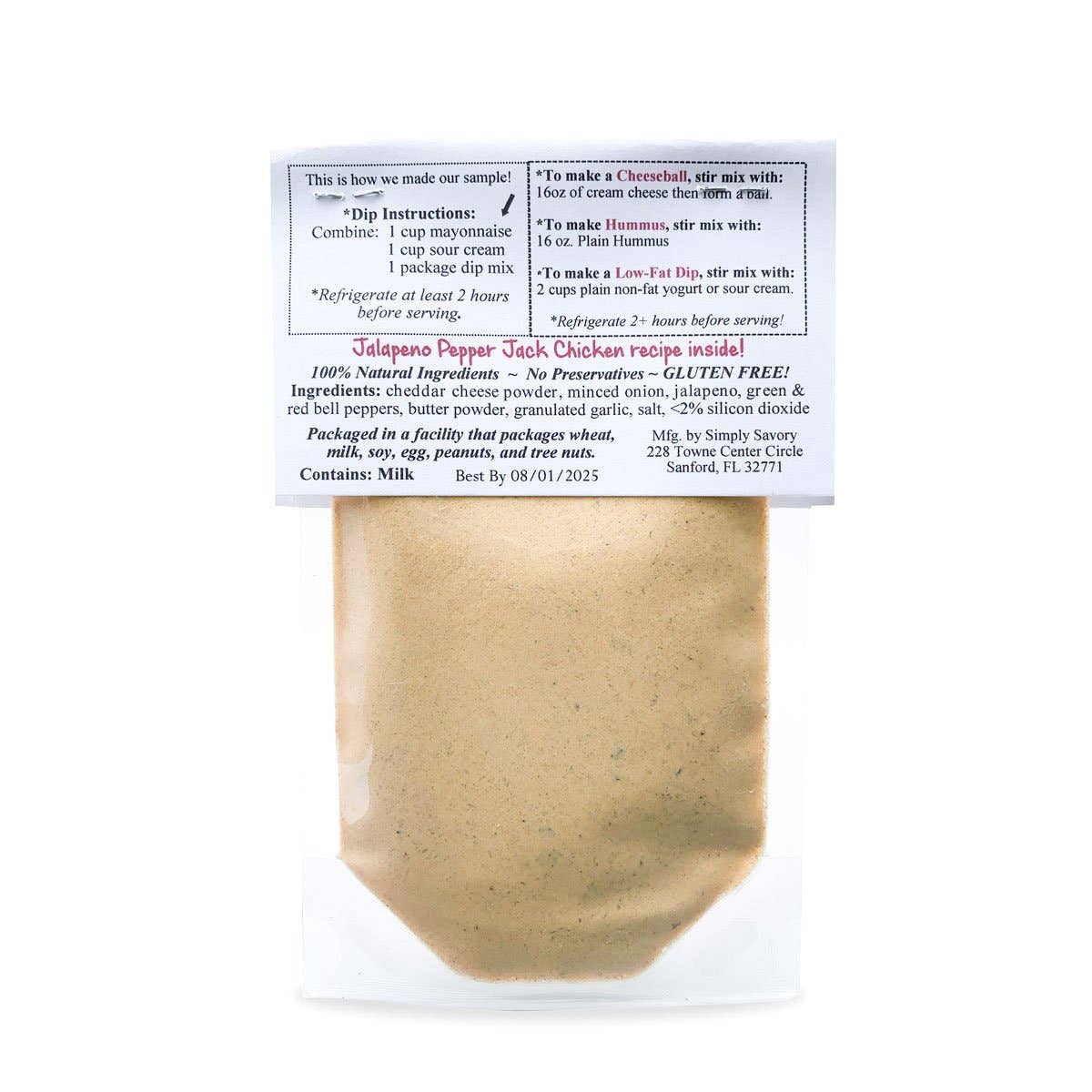 Simply Savory - Wholesale Dip - Jalapeno Pepper Jack Dip Mix2