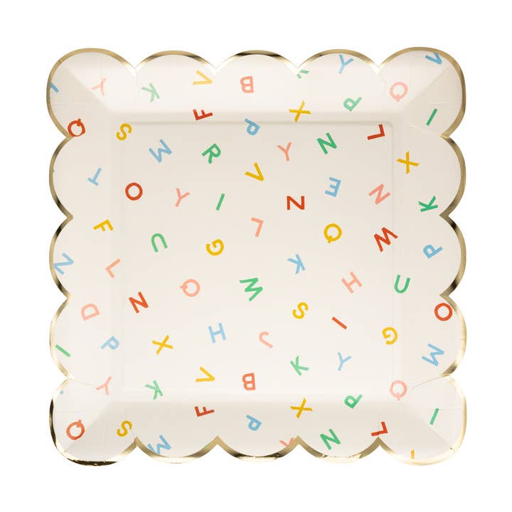 BTS1146 - Scattered Alphabet Paper Plate for wholesale by My Mind’s Eye