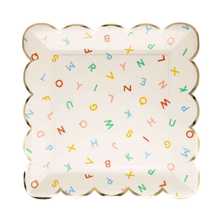 My Mind’s Eye - Wholesale Disposable Plate - BTS1146 - Scattered Alphabet Paper Plate