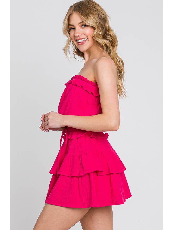 Sewn and Seen - Venta al por mayor Peto - Mujer - MAMELUCO CON VOLANTES DE GASA DE ALGODÓN LAVADO9