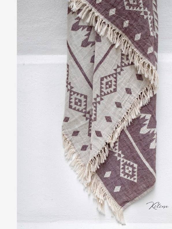 Plaid Sherpa Accogliente Kilim per la vendita all'ingrosso da parte di Luuma Home