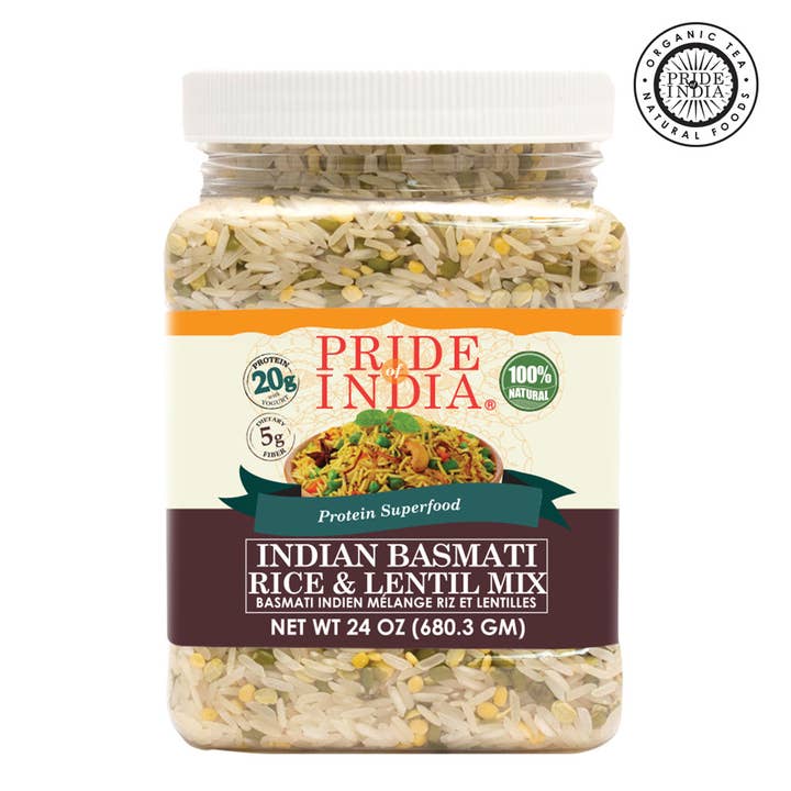 White Basmati Rice & Mung Lentil Protein Mix for wholesale by PRIDE INDIA BRANDS