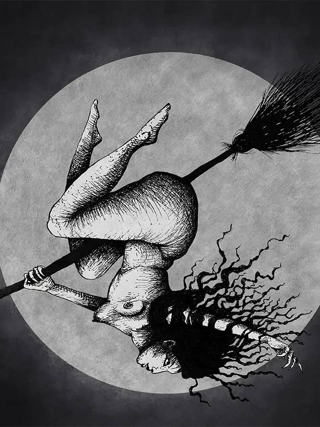 Affiche « Fly ointment » - Illustration dessinée à la main pour la vente par Moon Herb Magic