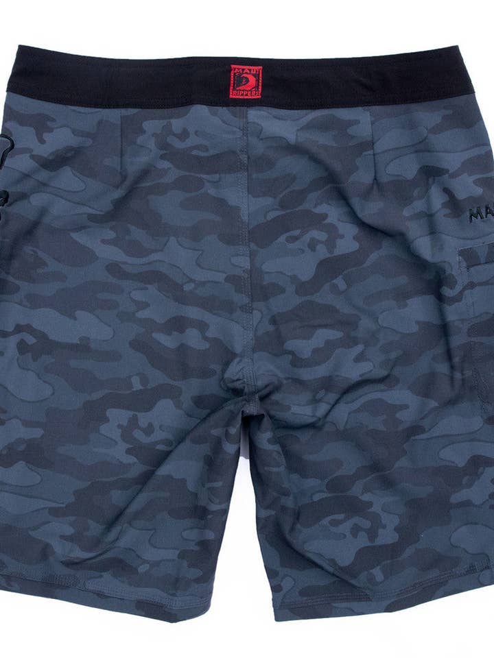 Maui Rippers - Wholesale Swim Shorts - Men's - Midnight Camo 19" Stretch Boardshort