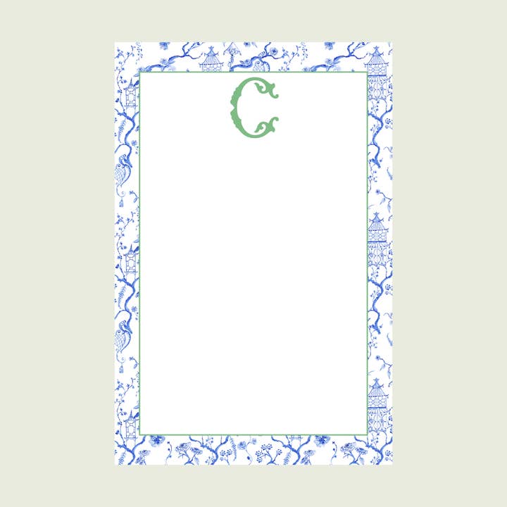 Design Carolinas - Wholesale Notepad - Blue & White Chinoiserie Pagoda Custom Notepad2