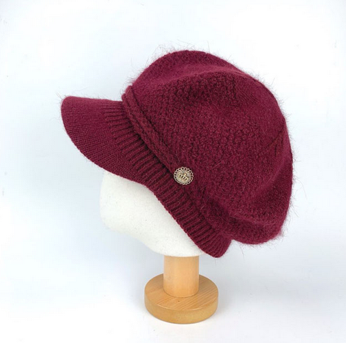 Comfortarians - Vendita all'ingrosso Berretto - Donna - Berretto donna in lana e cashmere, colore solido, spesso e caldo8