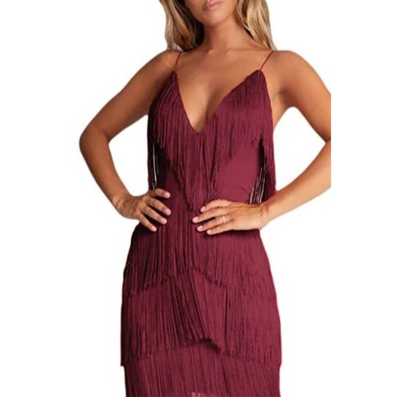 Paperdoll - Vente Robe – femme - ROBE MOULANTE SEXY EN PATCHWORK DOS NU À COL EN V PROFOND4