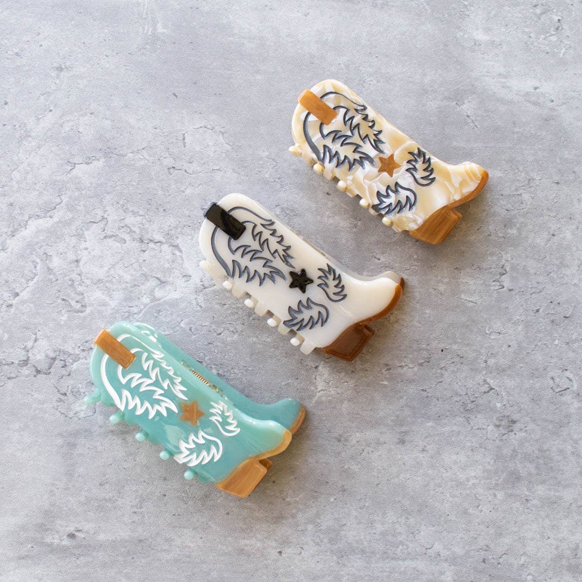 Tiepology - Vendita all'ingrosso Fermaglio per capelli - Donna - Clip per capelli a forma di stivale western eco-sostenibile2