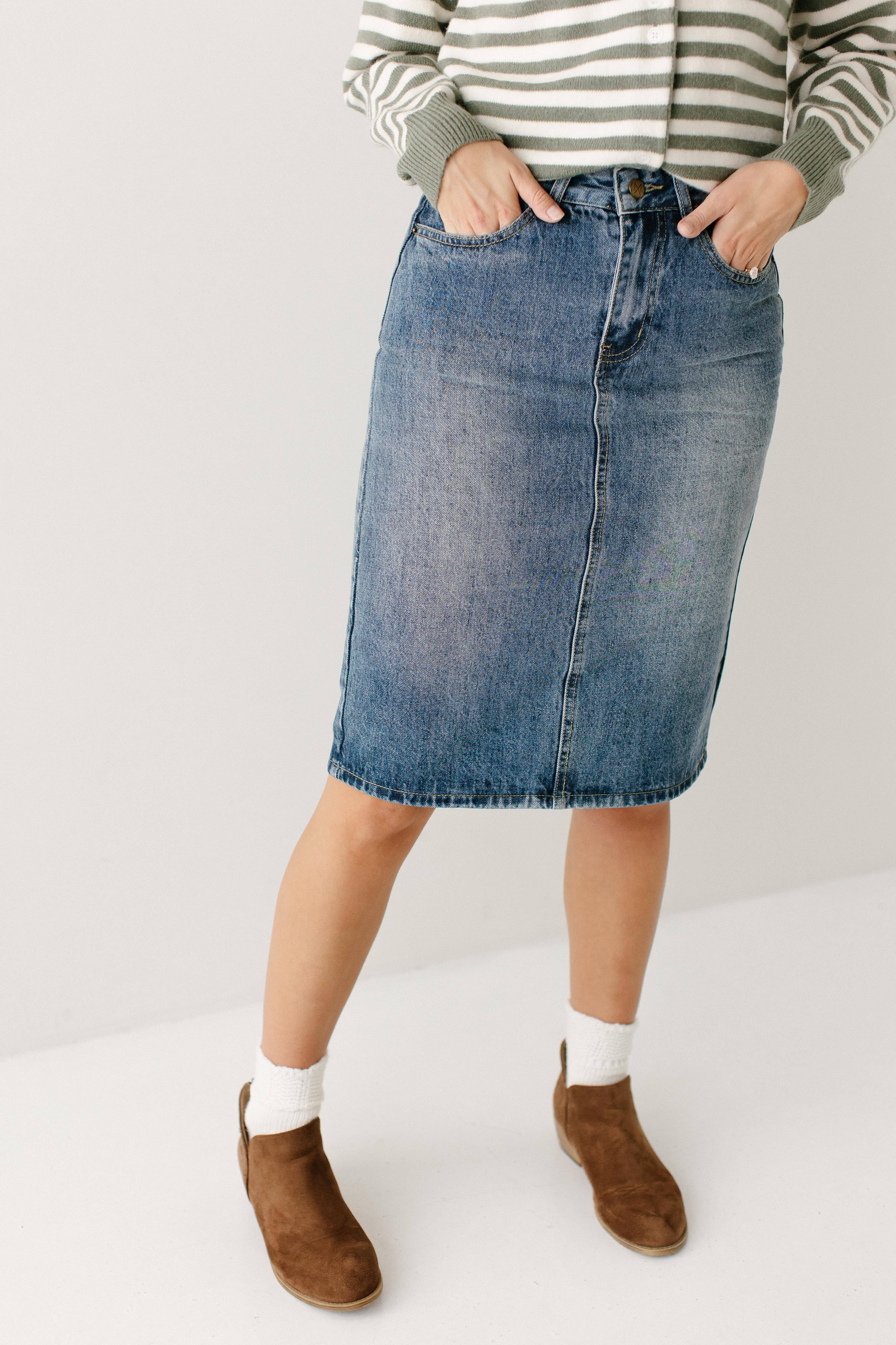 The Main Street Exchange - Vente Jupe – femme - Jupe en denim 100 % coton 'Kyra'1