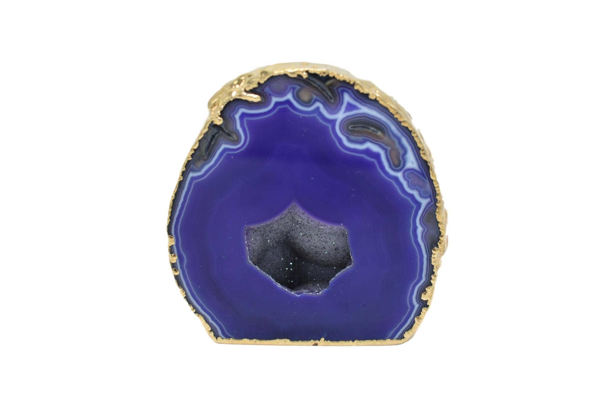 Olympus Minerals Co – Großhandel Spiritueller Stein/Kristall – Kleiner Achat Geode Premium Goldrand1