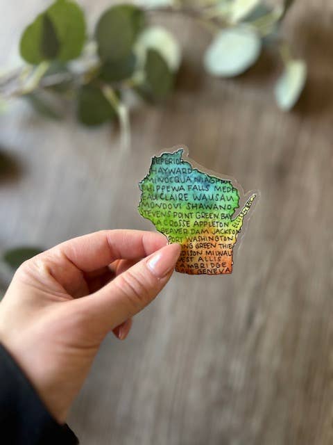 Autocollant - Villes du Wisconsin pour la vente par Ink + Splash