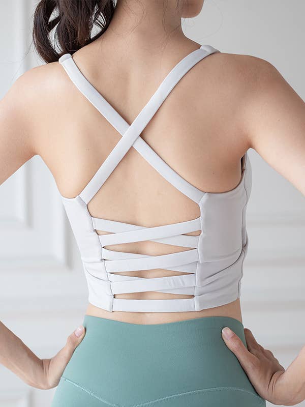 Crisscross Backless Cropped Yoga Tank Top for wholesale by Crave by FW