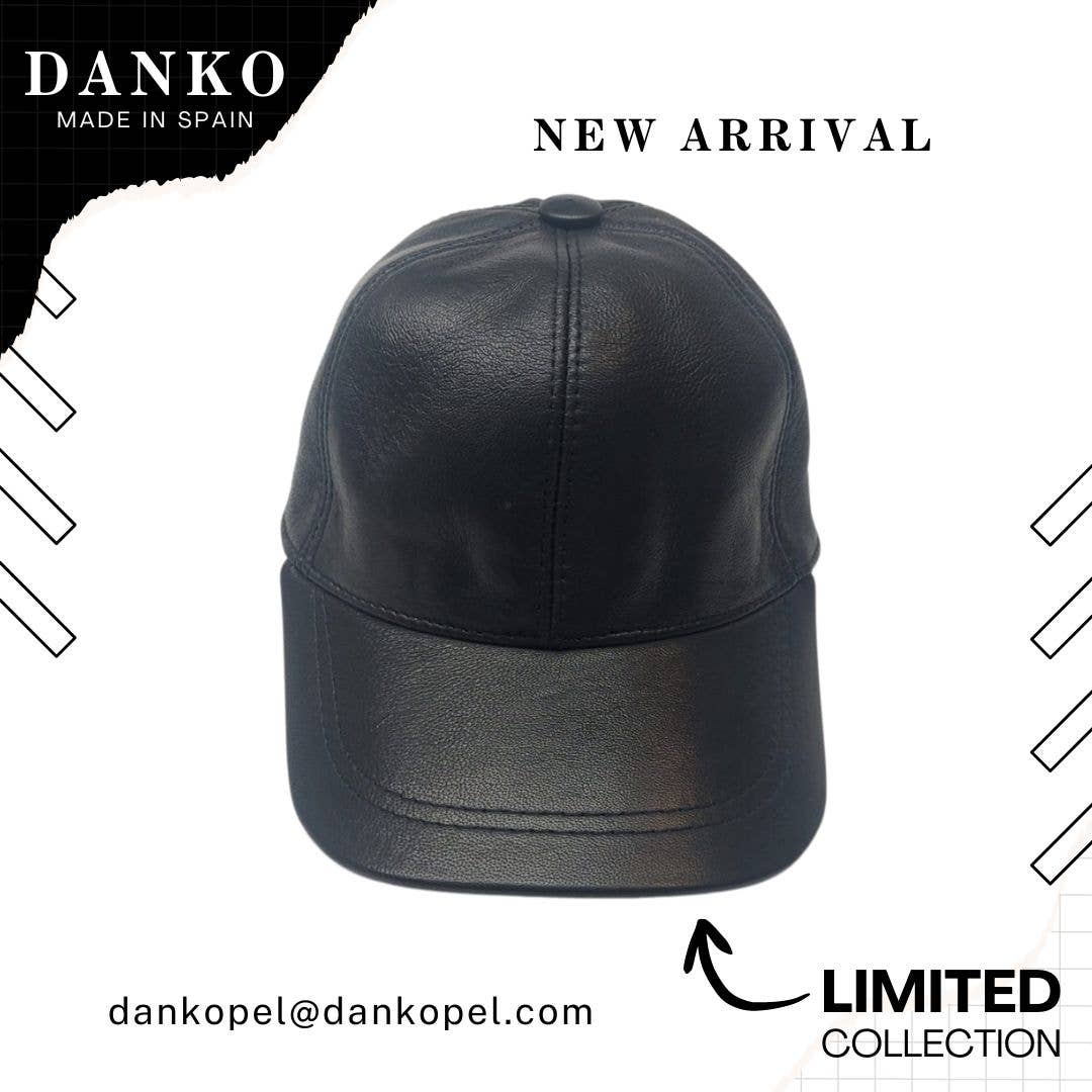 DANKOPEL,S.L. - Wholesale Baseball Cap - Unisex - Black genuine leather baseball cap1