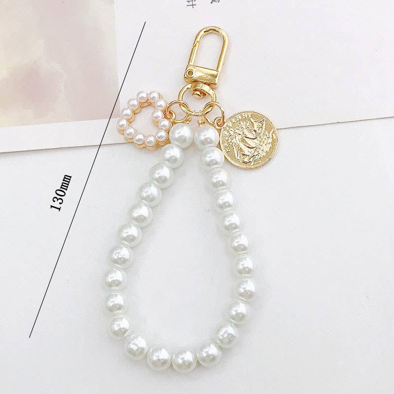 MKS America - Wholesale Keychain - Women's - Chic Key Holder with Pearl Beads and Stylish Gold Accents12