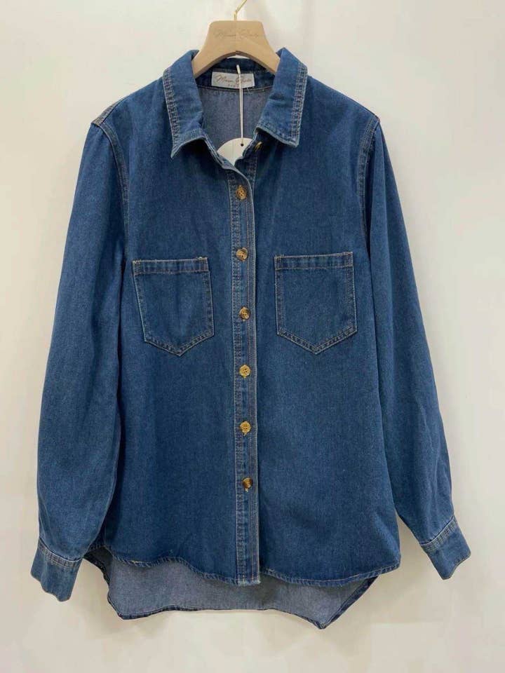 SWEET MAGIC MODA Y COMPLEMENTOS - Wholesale Button Down Shirt - Women's - BASIC DENIM SHIRT0
