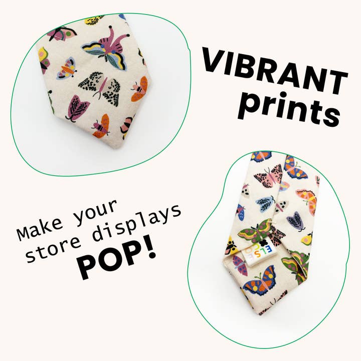 ELSE - Wholesale Necktie - Men's - Butterfly Neckties, Modern Boho Insect Print Menswear1