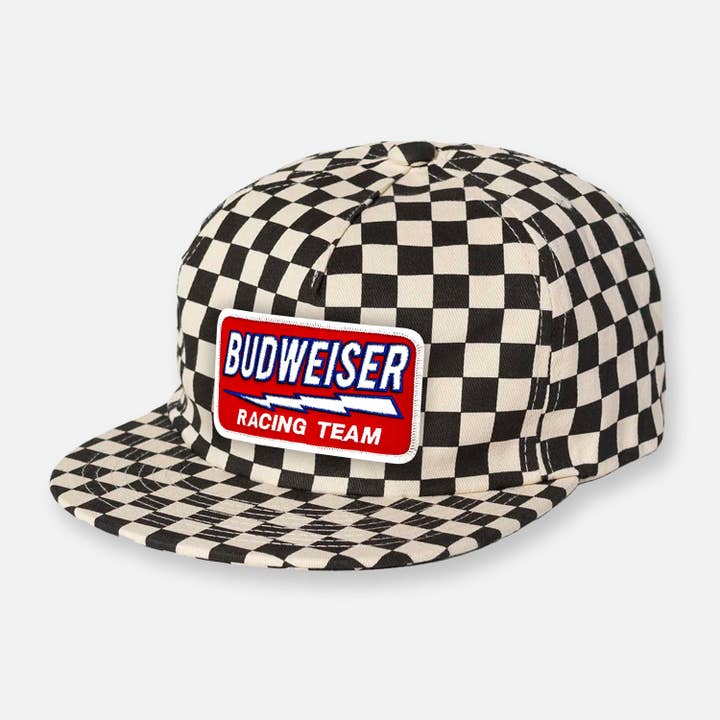 Webig Moto Company - Wholesale Flat Brim Cap - Unisex - CHECKERBOARD PIT CREW PATCH HAT COLLECTION