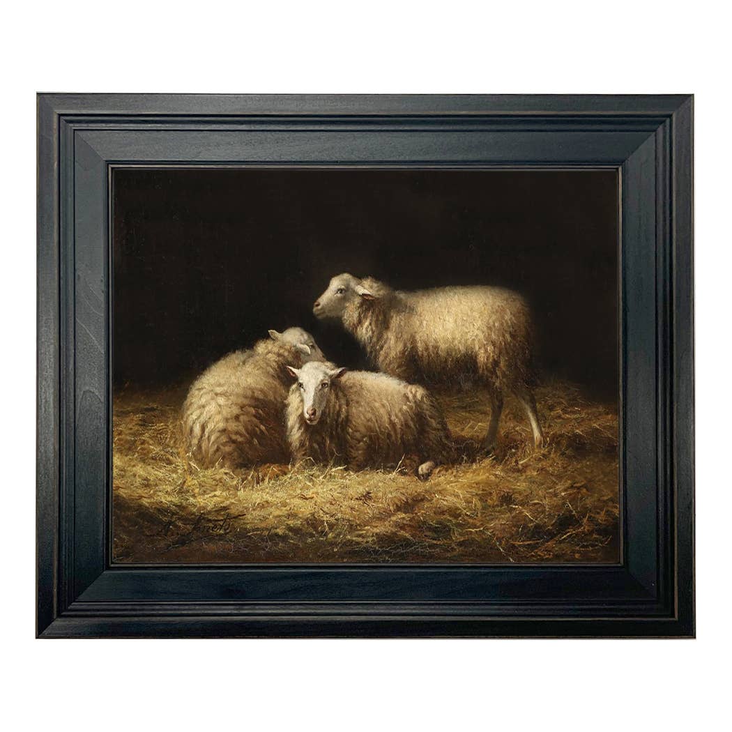 Madison Bay Co. - Historical Home Decor Reproductions - Wholesale Painting/Drawing - Sheep in the Hay Framed Painting Print on Canvas14