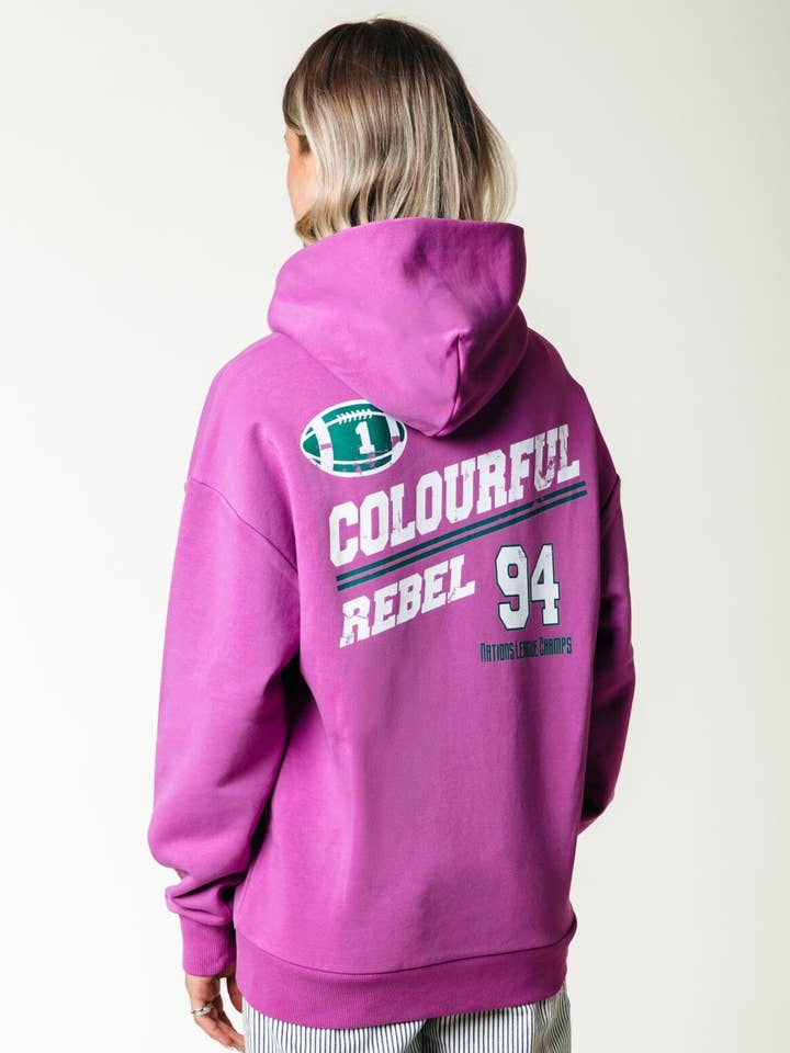 Rugby Hoodie | Pink for wholesale by Colourful Rebel