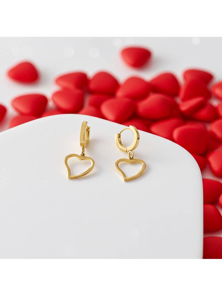 Guldhjerte Hoop Ørering for engroshandel hos Oceanic Jewellers - Majique London
