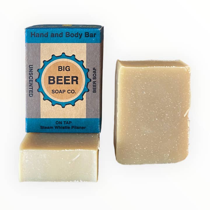 Savon entièrement naturel, barre pour les mains et le corps, non parfumée pour la vente par Big Beer Soap Company
