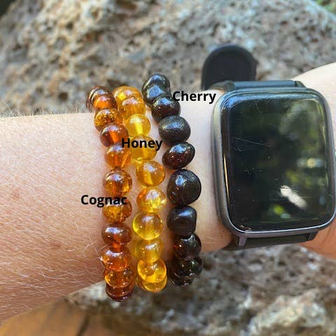 Amber House - Vendita all'ingrosso Bracciale con perline - Bracciale in ambra baltica cognac per adulti