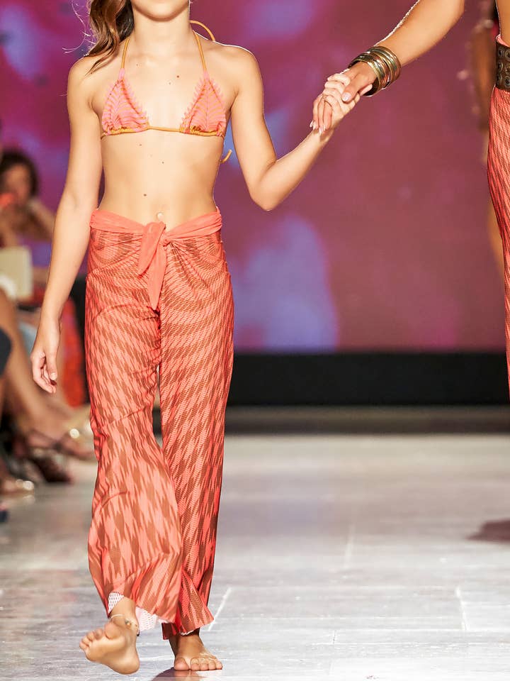 Honeycomb byxor Houndstooth Mini Fuchsia Baby storlek 8 för wholesale av Pin-Up Stars