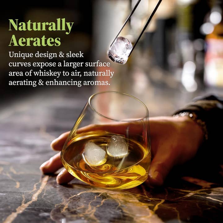 Garden Guru Lawn & Garden Tools - Wholesale Cocktail/liquor glass - QUAFFER Tilted Whiskey Glasses Tumblers Set of 24