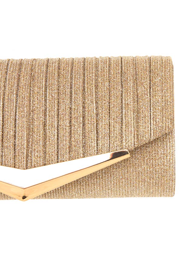 anbfashion – Bolsa - Mulher por atacado – SACO DE NOITE METÁLICO V ACCENT PLISSADO 075