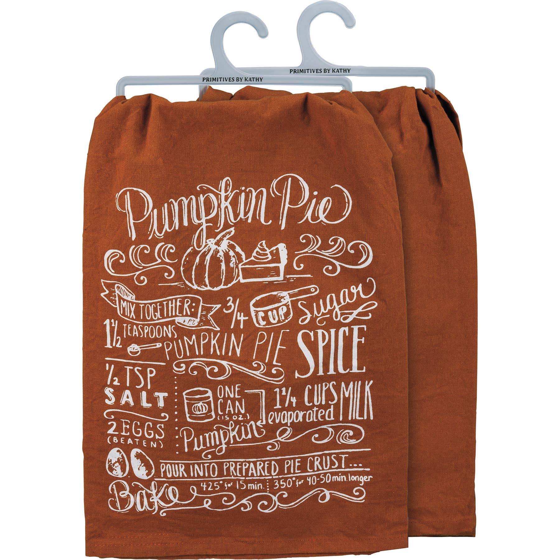 Primitives by Kathy - Wholesale Tea Towel - Pumpkin Pie Kitchen Towel0