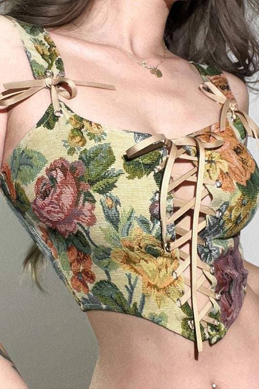 Fashion Combination - Wholesale Blouse - Women's - floral corset tank top6