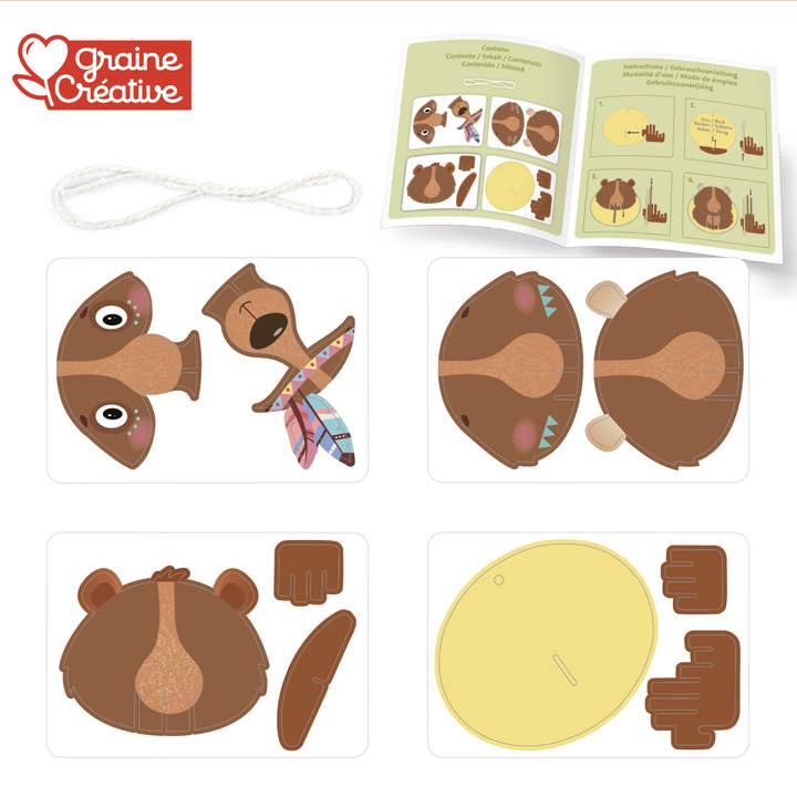 Graine Créative - Wholesale DIY Craft Kit - Kids - 3D BEAR HANGING MODEL CARDBOARD9