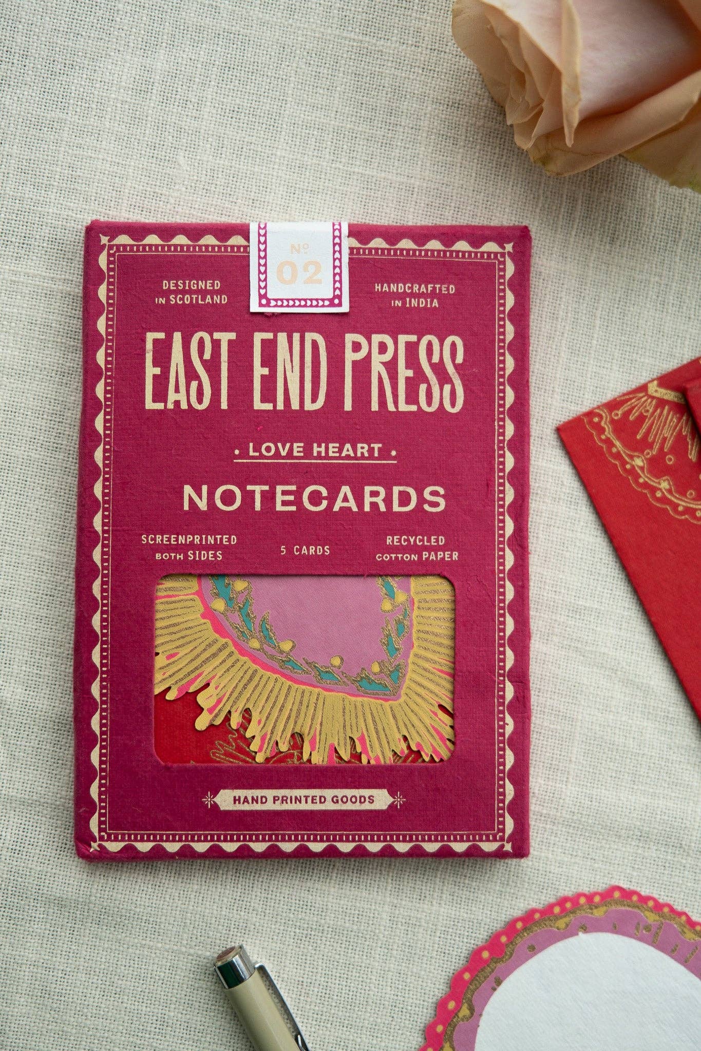 East End Press – wholesale Stationery/notecard set – Love Heart Notecards Set6