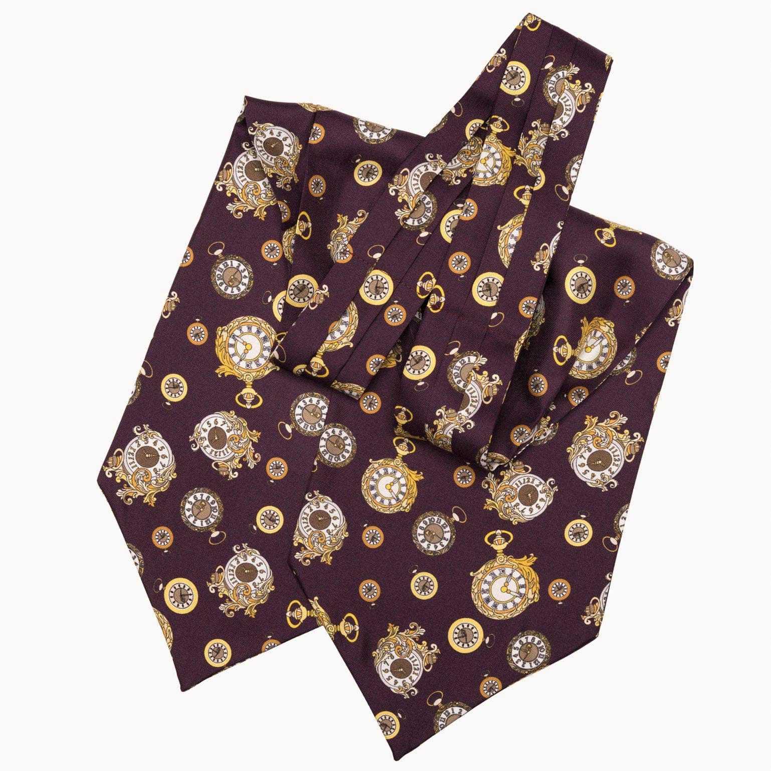 Elizabetta Made in Italy USA - Wholesale Necktie - Men's - Gilded Keeper - Silk Ascot Cravat Tie - Plum1
