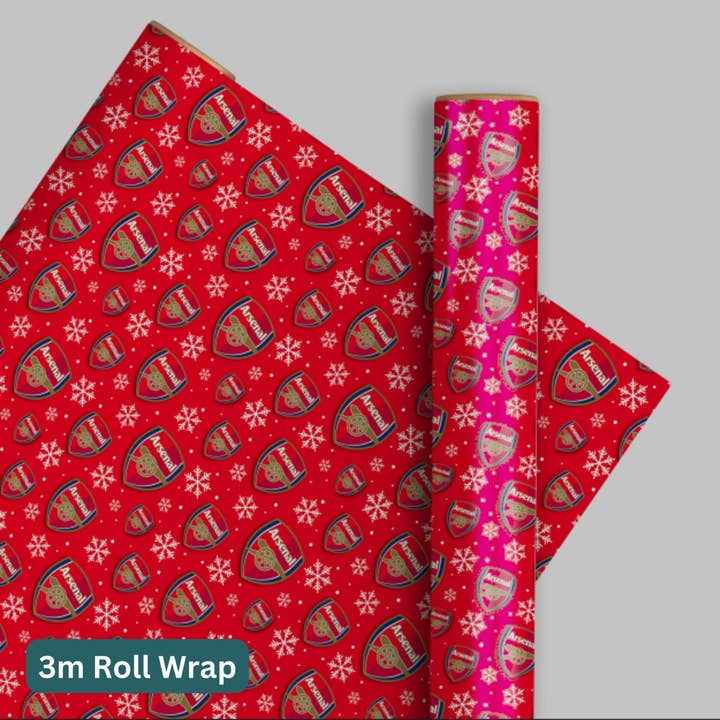 Danilo Promotions Ltd – wholesale Wrapping paper roll – Arsenal FC Christmas Wrapping Paper 3m Roll