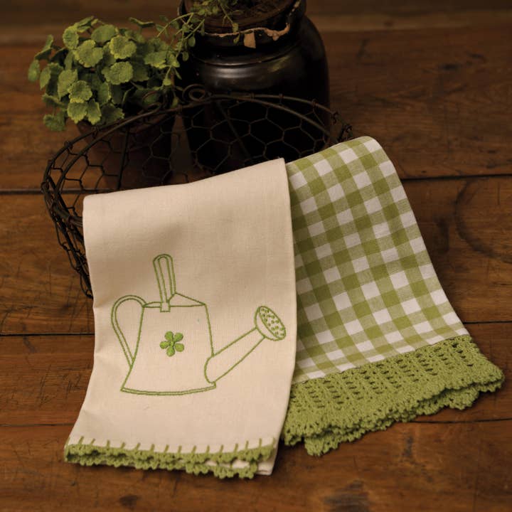 Crochet Envy 18x26 Fern Green Tea Towel Set of 2 for wholesale by Heritage Lace