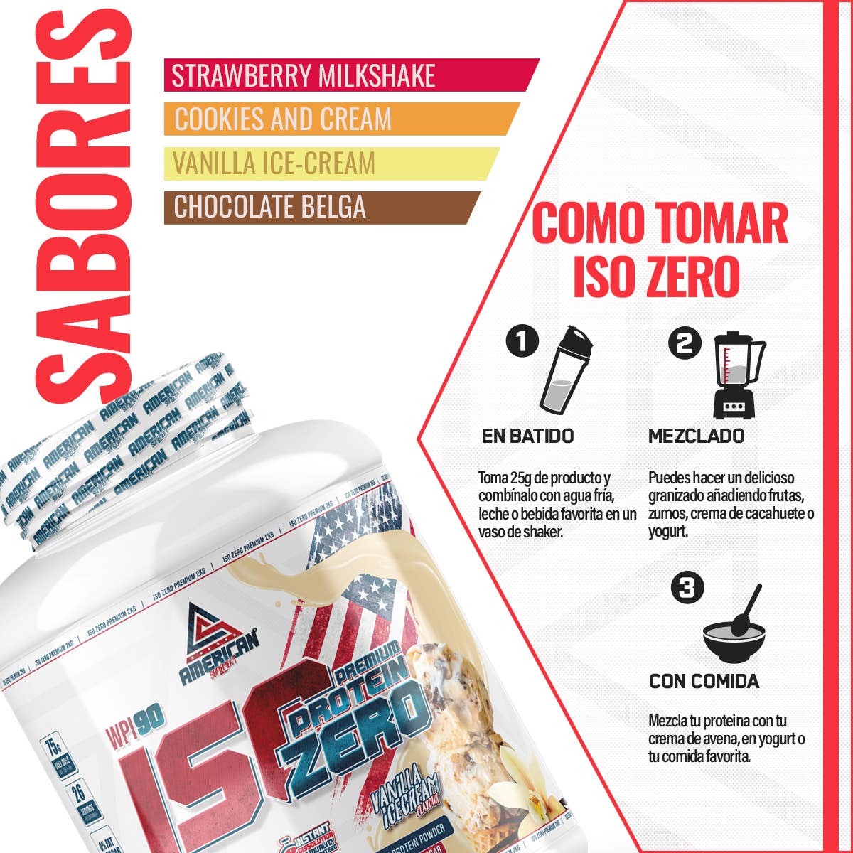 AMERICAN SUPLEMENT S.L. - Wholesale Protein/Superfood Powder - American Supplement | Single Dose Premium Iso Zero Protein 30g1