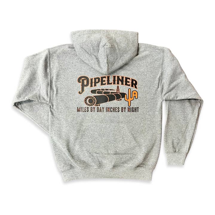 "Pipeliner" - Grafiet Heather Volwassenen Hoodie (2024) voor wholesale door Cactus Alley Hat Co.