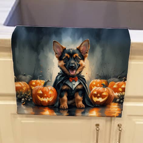 Caroline's Treasures - Wholesale Hand Towel - German Shepherd Puppy Halloween Kitchen Towel DAC84200