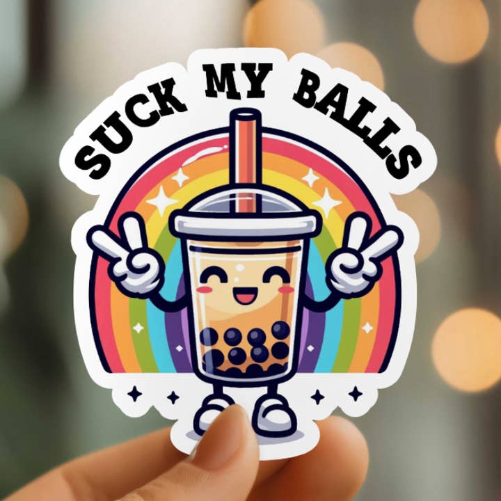 Boba Tea Sticker | Laptop Sticker | Vinyl Die Cut Sticker for wholesale by Mystical Monkey Toes