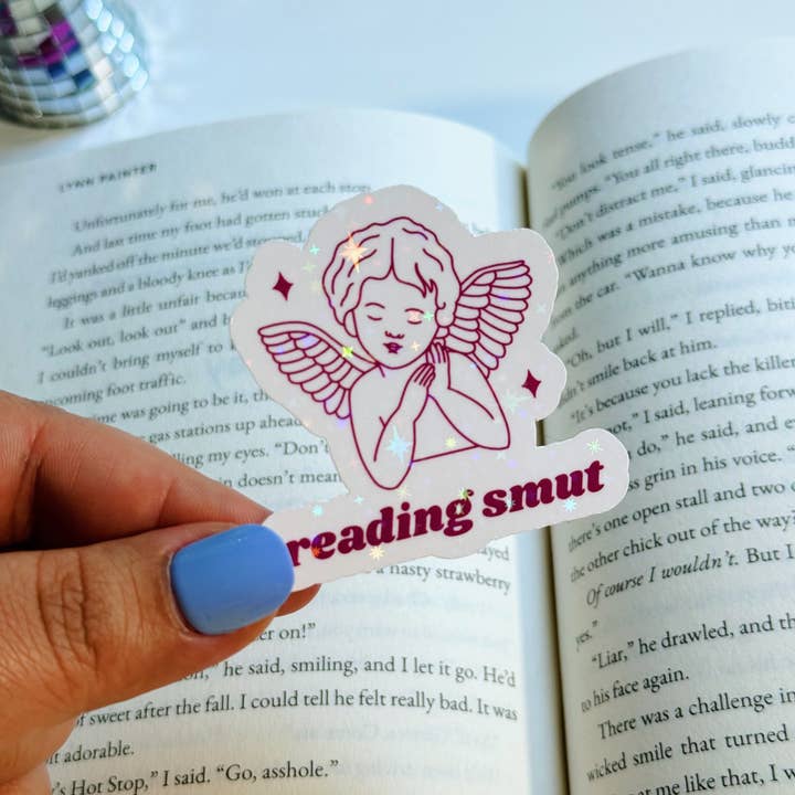 Cosmic Paper Studio - Wholesale Sticker - Reading Smut Cherub Angel Sticker