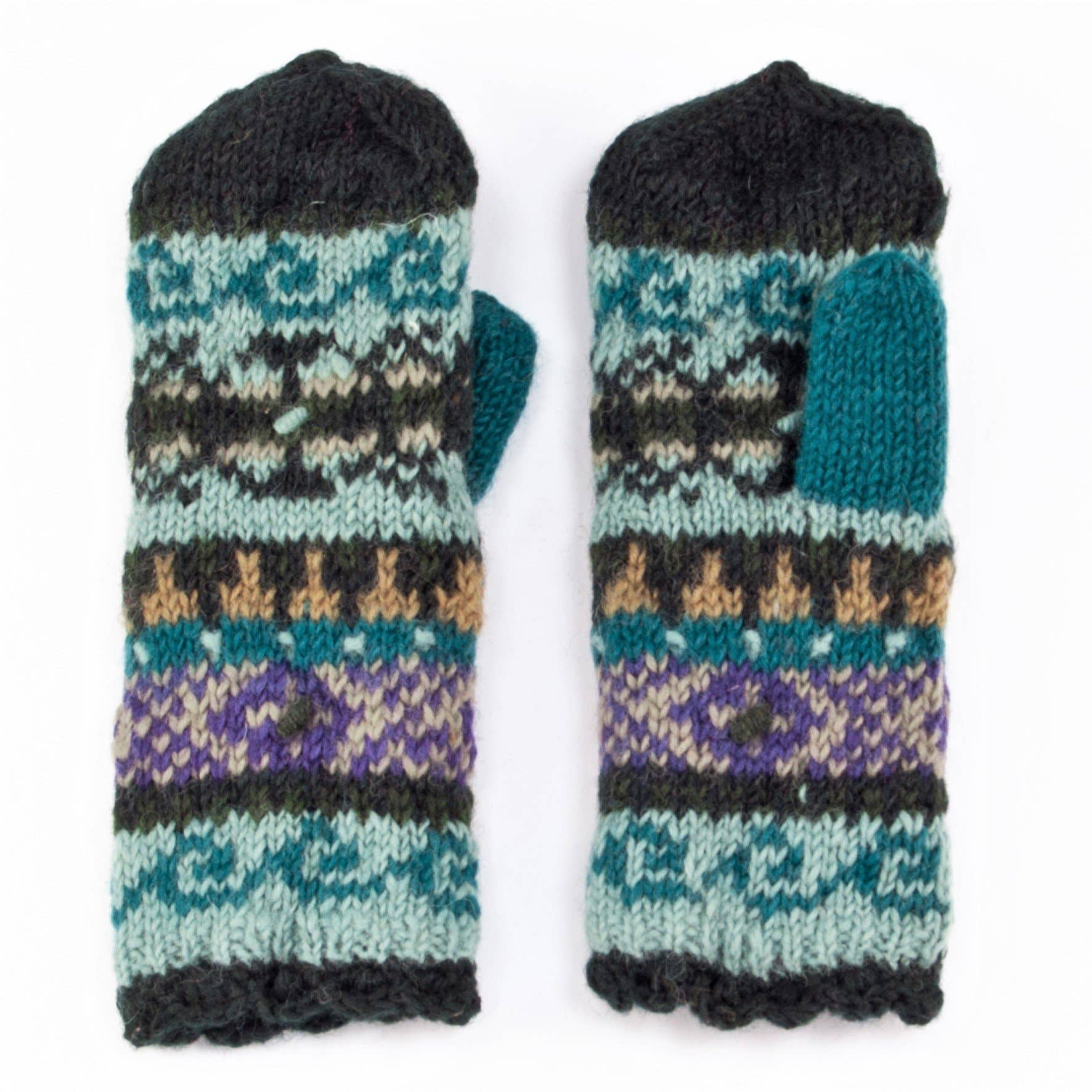 Lost Horizons Knitwear – Ships from USA - Wholesale Mittens - Women's - Innsbruck Wool Knit Mittens with Fair Isle Pattern5