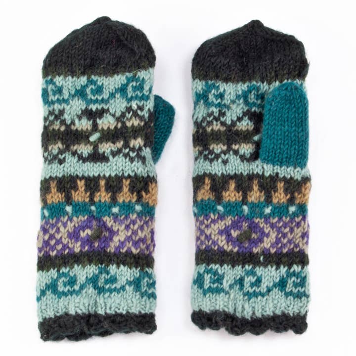 Lost Horizons Knitwear – Ships from USA - Wholesale Mittens - Women's - Innsbruck Wool Knit Mittens with Fair Isle Pattern5