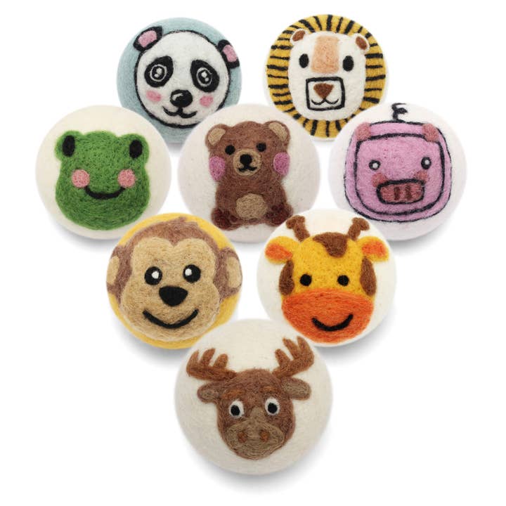 Ethical Global - Wholesale Dryer Balls - Cute Animals: Eco Wool Dryer Balls Fair Trade